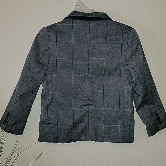 JANIE AND JACK GRAY PLAID CLASSIC STYLE BLAZER, SIZE 3 - Picture 5 of 11